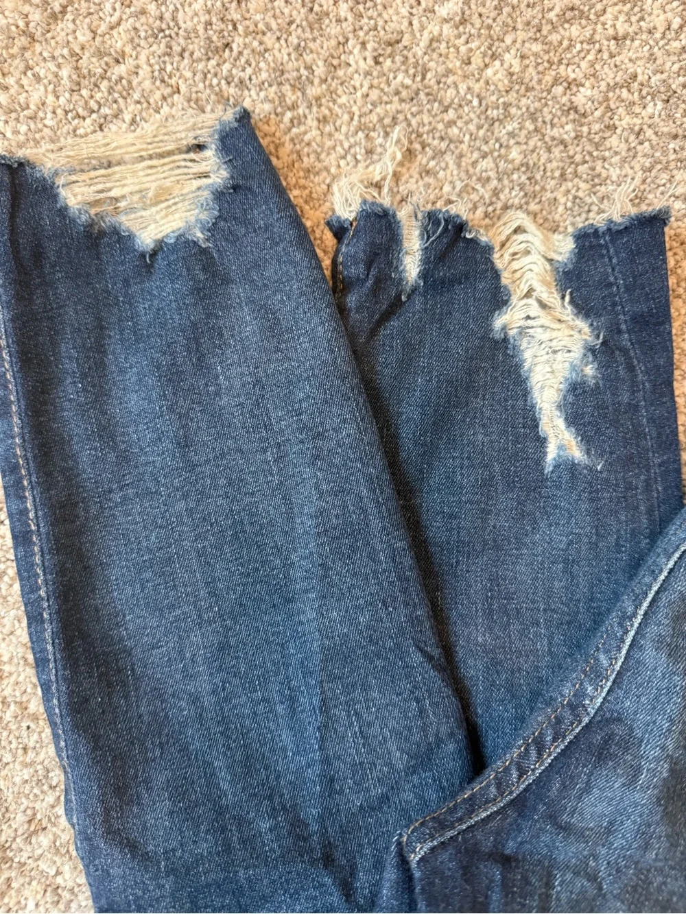 Joe's Jeans Dark Blue Ankle Frayed Hem Cropped Jeans